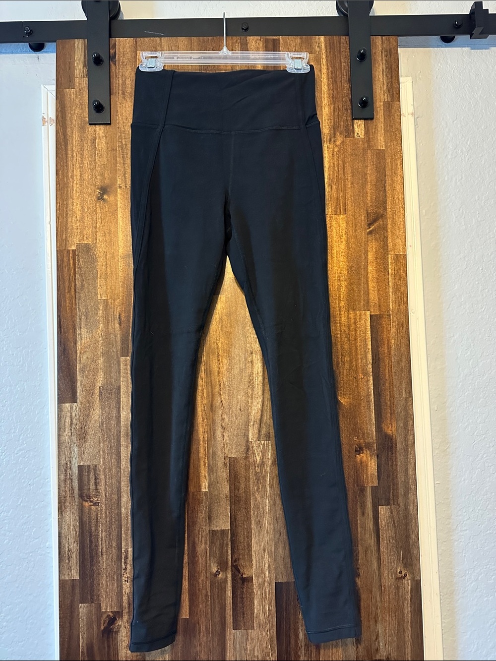 Athleta Black Elation over the heel Leggings extra long elation